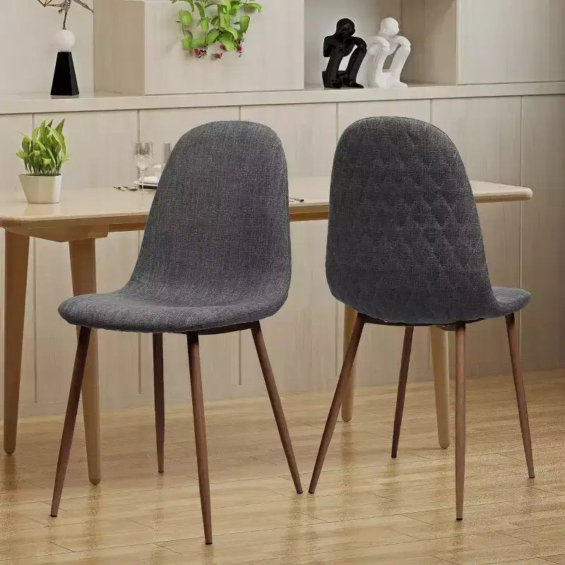Chaises de salle à manger GDFStudio Amnesty Mid Century avec cadre en fer rembourré (lot de 2)