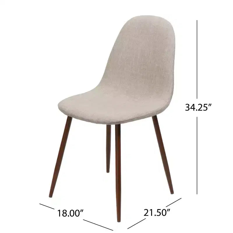 Chaises de salle à manger GDFStudio Amnesty Mid Century avec cadre en fer rembourré (lot de 2)
