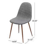 Chaises de salle à manger GDFStudio Amnesty Mid Century avec cadre en fer rembourré (lot de 2)