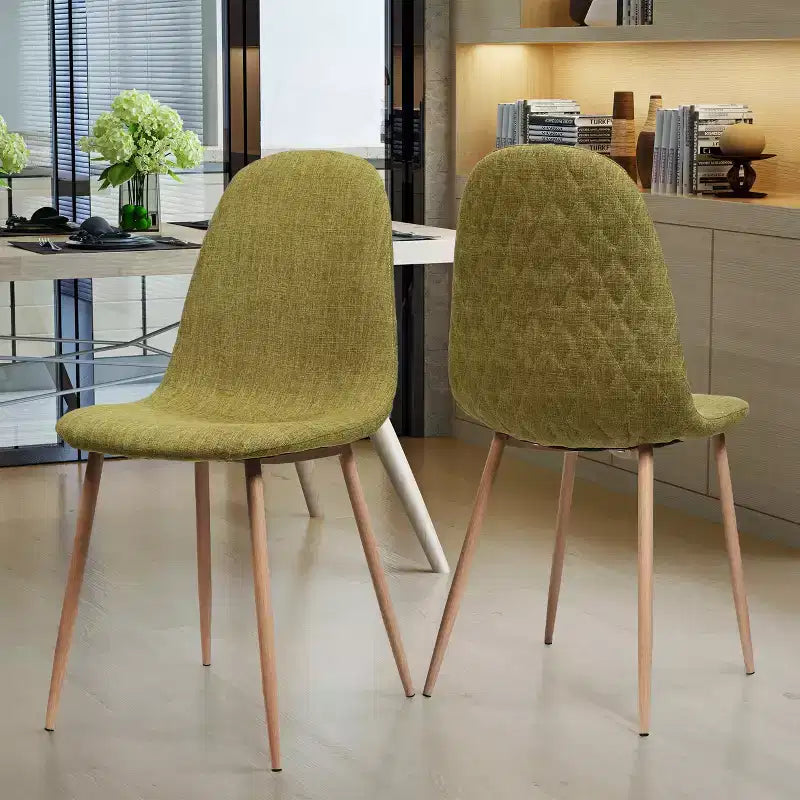 Chaises de salle à manger GDFStudio Amnesty Mid Century avec cadre en fer rembourré (lot de 2)