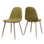 Chaises de salle à manger GDFStudio Amnesty Mid Century avec cadre en fer rembourré (lot de 2)