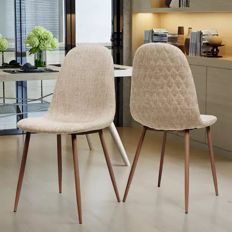 Chaises de salle à manger GDFStudio Amnesty Mid Century avec cadre en fer rembourré (lot de 2)