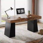 Bureau de direction Lantine de 140 cm avec double piètement trapèze