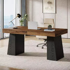 Bureau de direction Lantine de 140 cm avec double piètement trapèze