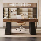 Bureau de direction Lantine de 140 cm avec double piètement trapèze