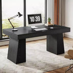 Bureau de direction Lantine de 140 cm avec double piètement trapèze