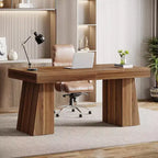 Bureau de direction Lantine de 140 cm avec double piètement trapèze