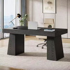 Bureau de direction Lantine de 140 cm avec double piètement trapèze