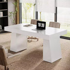 Bureau de direction Lantine de 140 cm avec double piètement trapèze