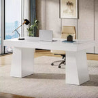 Bureau de direction Lantine de 140 cm avec double piètement trapèze