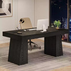 Bureau de direction Lantine de 140 cm avec double piètement trapèze