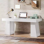 Bureau de direction Lantine de 140 cm avec double piètement trapèze