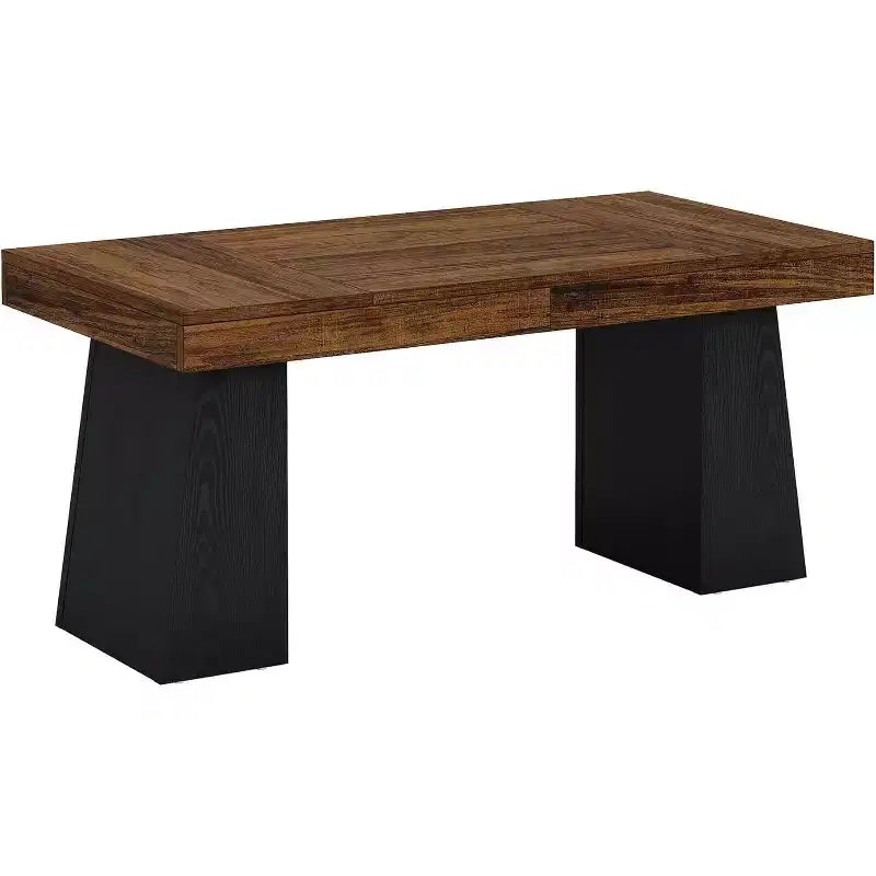 Bureau de direction Lantine de 140 cm avec double piètement trapèze