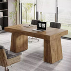 Bureau de direction Lantine de 140 cm avec double piètement trapèze