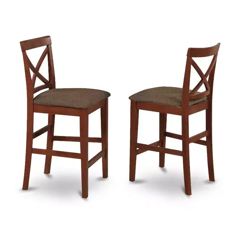 Tabouret de comptoir HomeStock Pub - Chaise de salle à manger hauteur bar en tissu lin