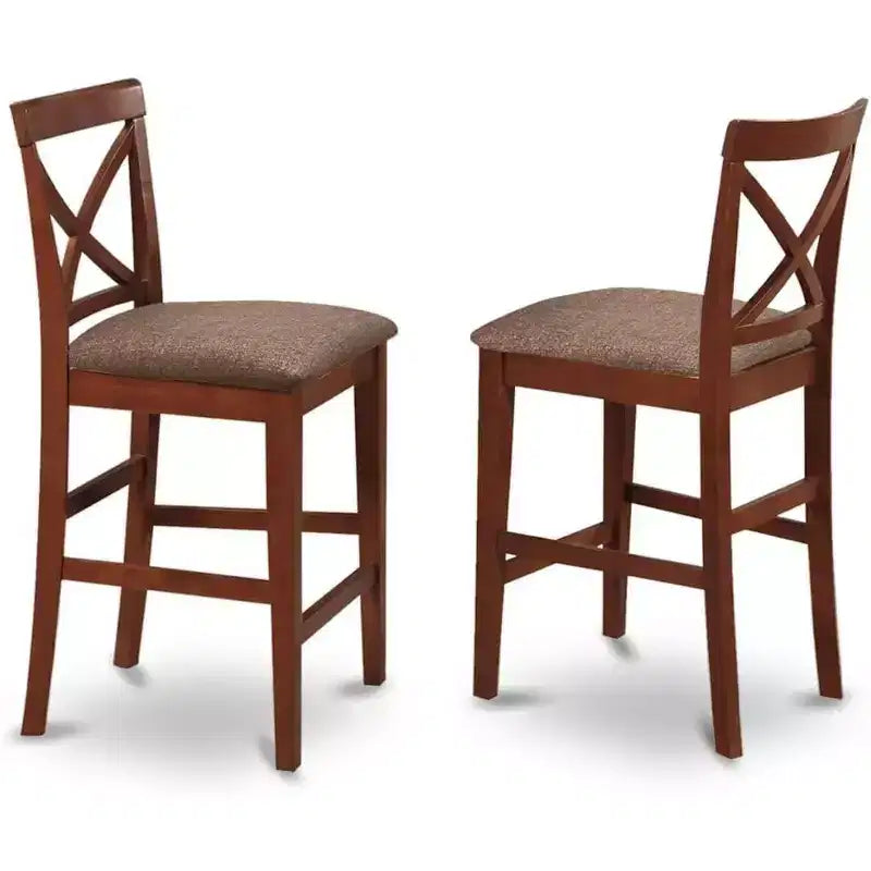 Tabouret de comptoir HomeStock Pub - Chaise de salle à manger hauteur bar en tissu lin