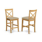 Tabouret de comptoir HomeStock Pub - Chaise de salle à manger hauteur bar en tissu lin