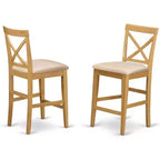 Tabouret de comptoir HomeStock Pub - Chaise de salle à manger hauteur bar en tissu lin