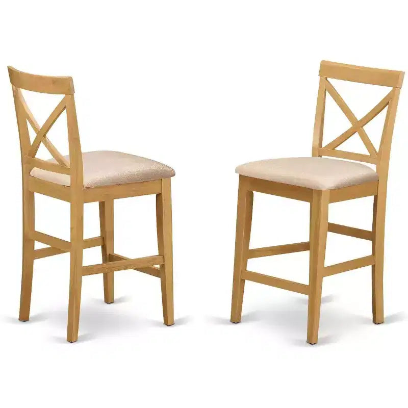 Tabouret de comptoir HomeStock Pub - Chaise de salle à manger hauteur bar en tissu lin