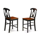 Tabourets de bar à hauteur de comptoir HomeStock – Assise en bois avec dossier