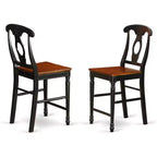 Tabourets de bar à hauteur de comptoir HomeStock – Assise en bois avec dossier