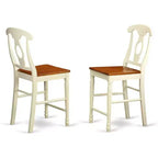 Tabourets de bar à hauteur de comptoir HomeStock – Assise en bois avec dossier