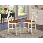 Tabourets de bar à hauteur de comptoir HomeStock – Assise en bois avec dossier