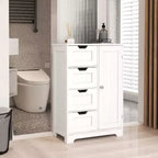 Meuble de rangement pour linge de maison AndMakers 22,5 po L. x 11,81 po P. x 32,68 po H, en bois blanc, avec 4 tiroirs et 1 porte