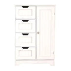 Meuble de rangement pour linge de maison AndMakers 22,5 po L. x 11,81 po P. x 32,68 po H, en bois blanc, avec 4 tiroirs et 1 porte