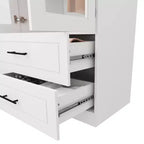Armoire Keloyid en bois blanc de 80 cm avec 2 tiroirs et 1 étagère