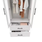 Armoire Keloyid en bois blanc de 80 cm avec 2 tiroirs et 1 étagère
