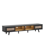 Meuble TV moderne bas Bestier 70 pouces avec LED et rangements pour salon