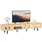 Meuble TV moderne bas Bestier 70 pouces avec LED et rangements pour salon