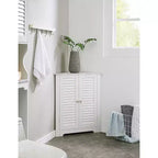 Kings Brand Furniture - Decatur Bathroom Corner Floor Storage Cabinet, White