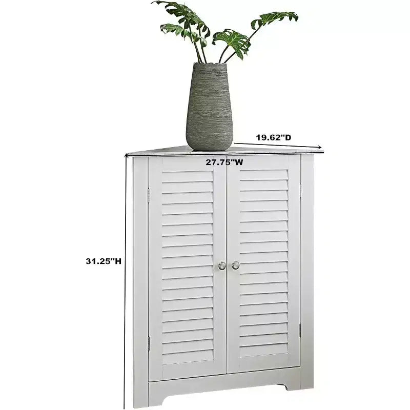 Kings Brand Furniture - Meuble de Rangement d'Angle au Sol pour Salle de Bain Decatur, Blanc