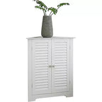 Kings Brand Furniture - Meuble de Rangement d'Angle au Sol pour Salle de Bain Decatur, Blanc