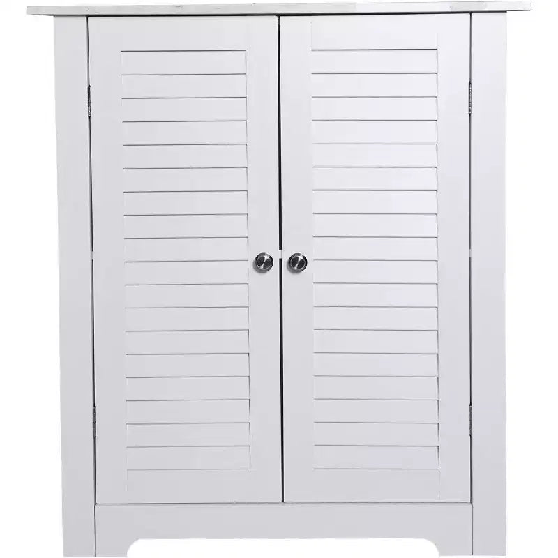 Kings Brand Furniture - Meuble de Rangement d'Angle au Sol pour Salle de Bain Decatur, Blanc