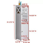 Kings Brand Furniture Meuble de rangement de salle de bain autoportant Crane avec 2 portes, blanc