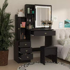 Hitow Coiffeuse avec tabouret et miroir, 3 couleurs tactiles