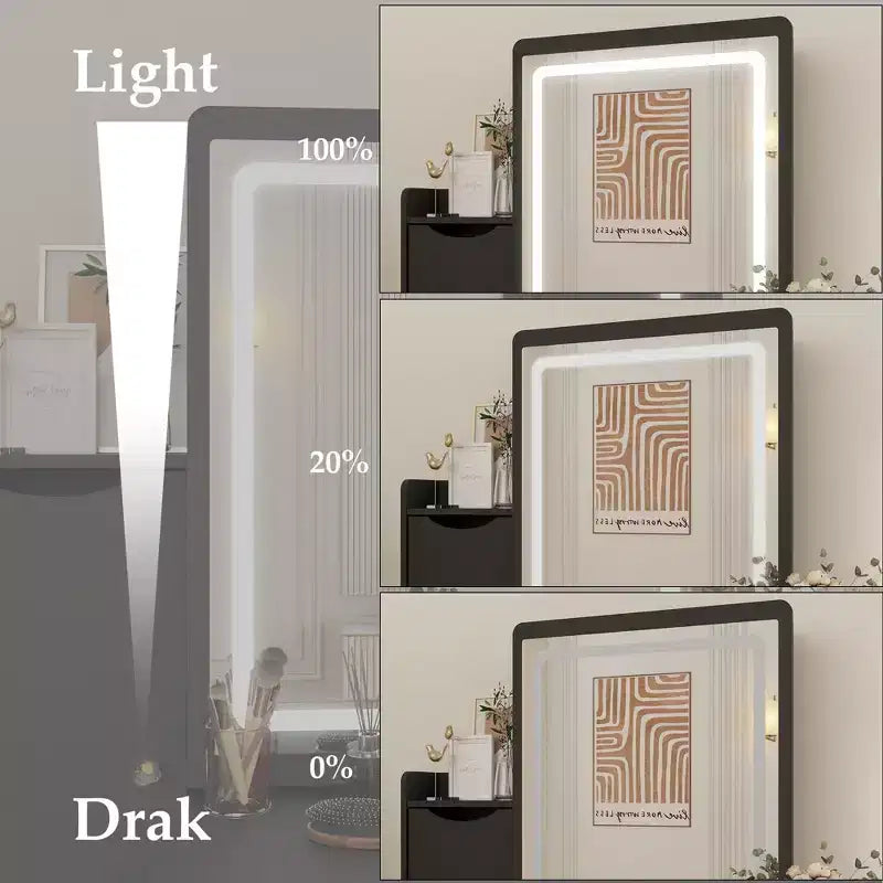 Hitow Coiffeuse avec tabouret et miroir, 3 couleurs tactiles