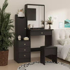 Hitow Coiffeuse avec tabouret et miroir, 3 couleurs tactiles