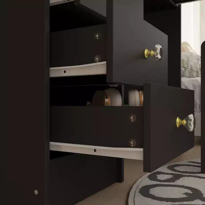 Hitow Coiffeuse avec tabouret et miroir, 3 couleurs tactiles