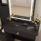 Hitow Coiffeuse avec tabouret et miroir, 3 couleurs tactiles