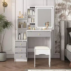 Hitow Coiffeuse avec tabouret et miroir, 3 couleurs tactiles