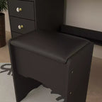 Hitow Coiffeuse avec tabouret et miroir, 3 couleurs tactiles
