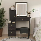 Hitow Coiffeuse avec tabouret et miroir, 3 couleurs tactiles