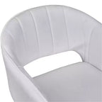 VECELO Fauteuil d'appoint en Velours Moderne avec Base en Métal Doré et Dossier Rembourré Blanc