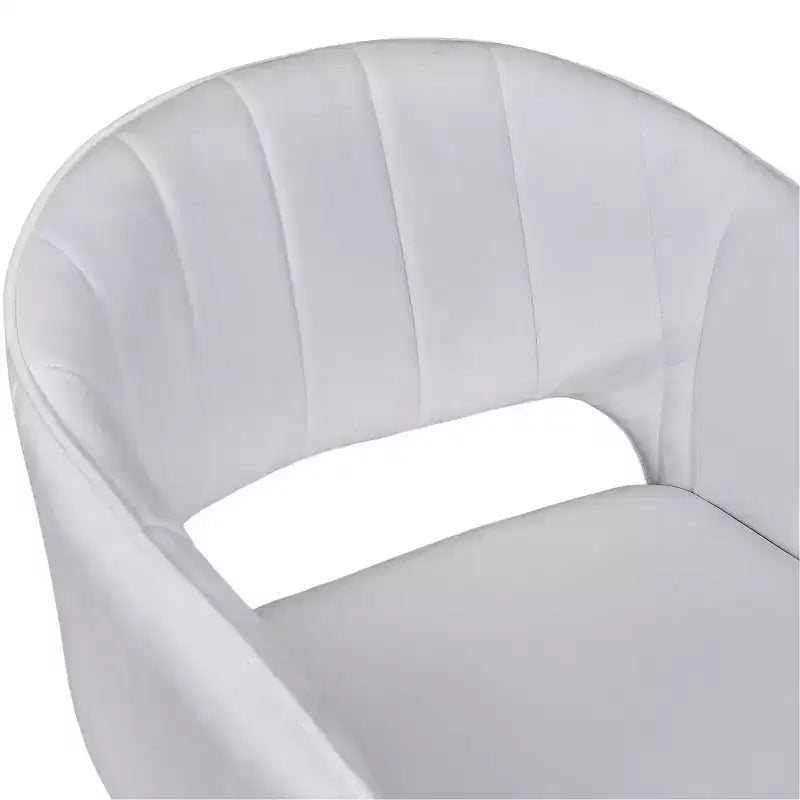 VECELO Fauteuil d'appoint en Velours Moderne avec Base en Métal Doré et Dossier Rembourré Blanc