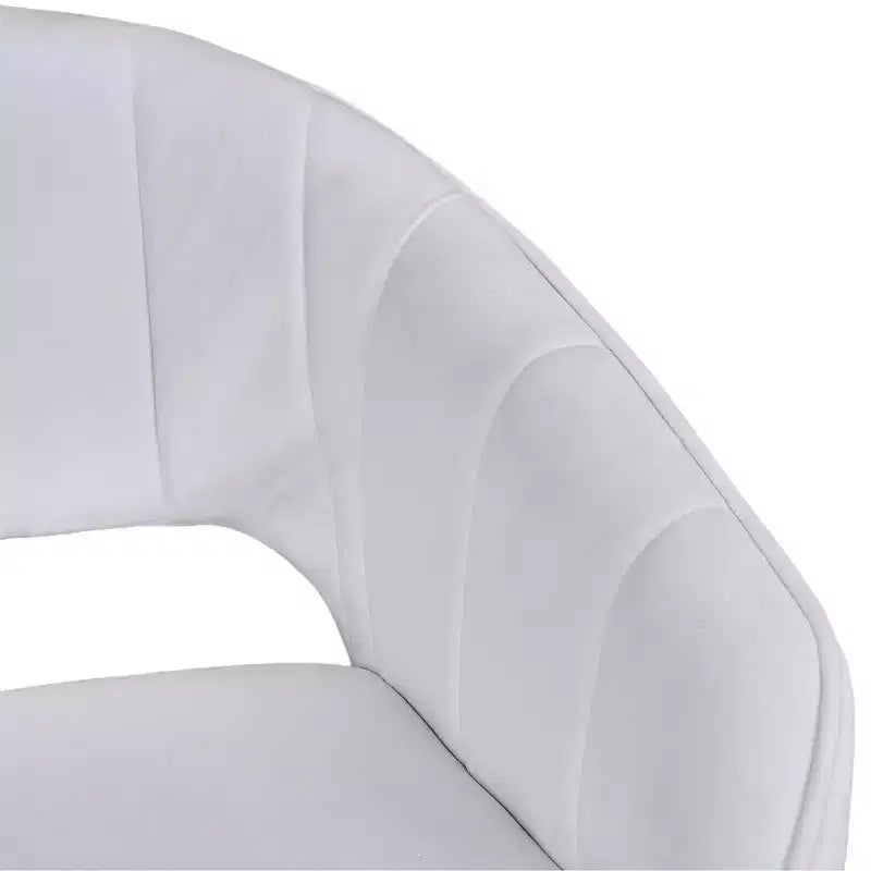 VECELO Fauteuil d'appoint en Velours Moderne avec Base en Métal Doré et Dossier Rembourré Blanc