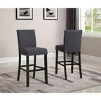 Roundhill Furniture Biony Fabric Bar Stools with Nailhead Trim, Gray, Set of 2